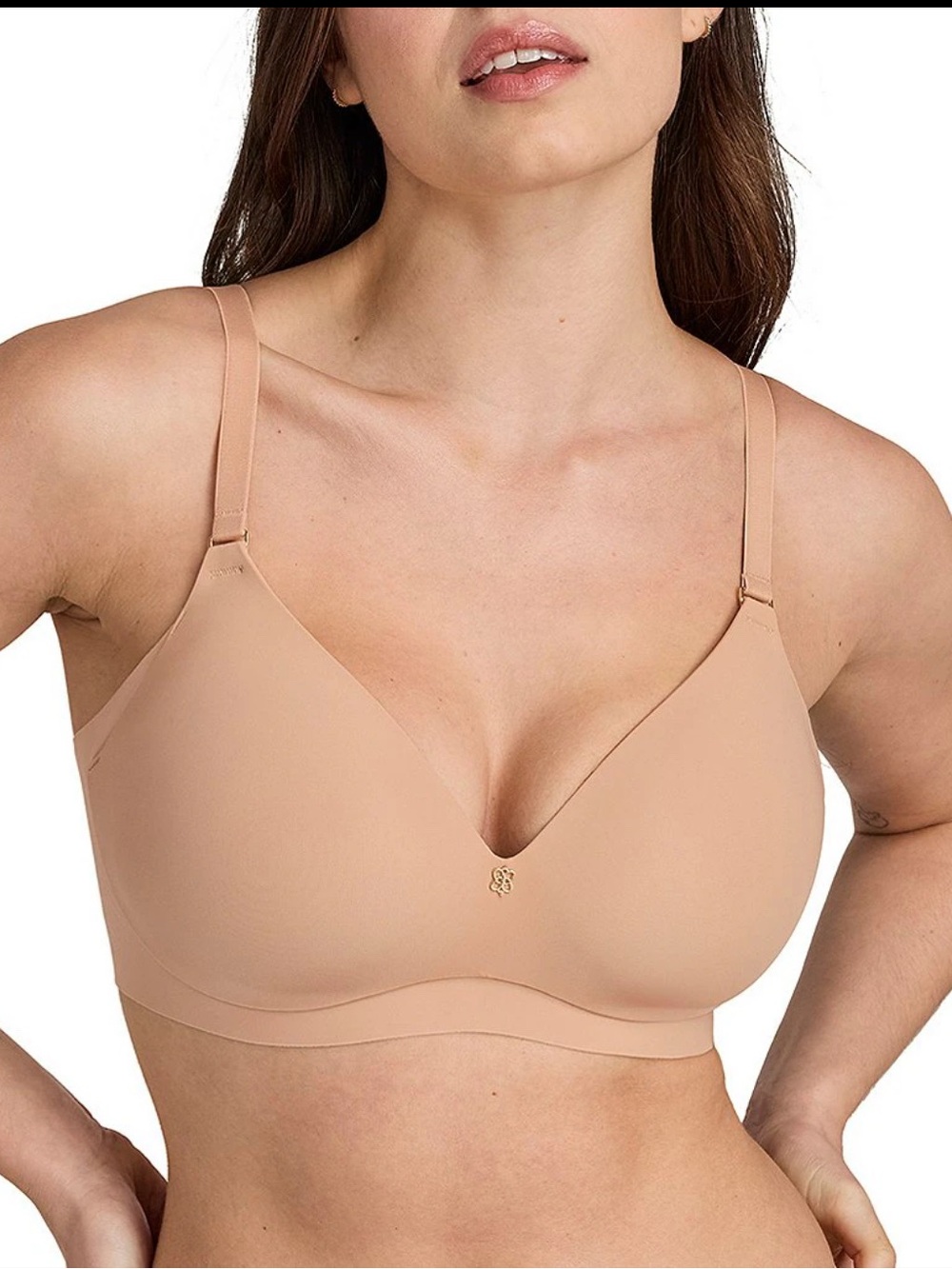Honeylove CloudEmbrace Wireless Contour T-Shirt Bra in Sand size 32DD(E)